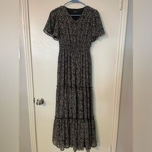 Mikarose size XS women’s long floral print dress, fully lined